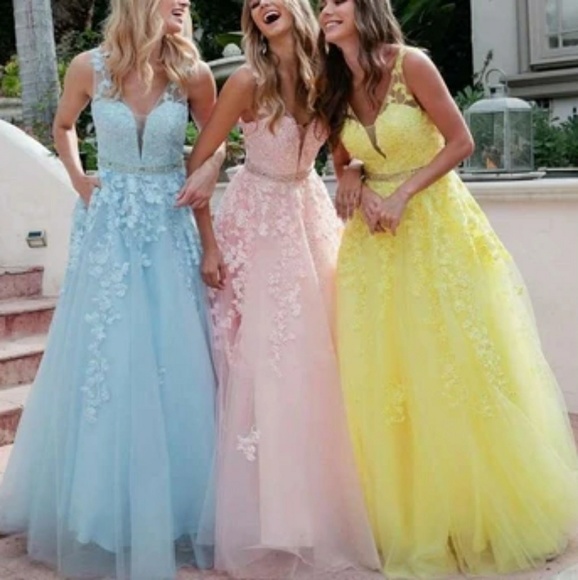 NWT YELLOW RED BLUE PINK BEADED BELT formal BALL GOWN